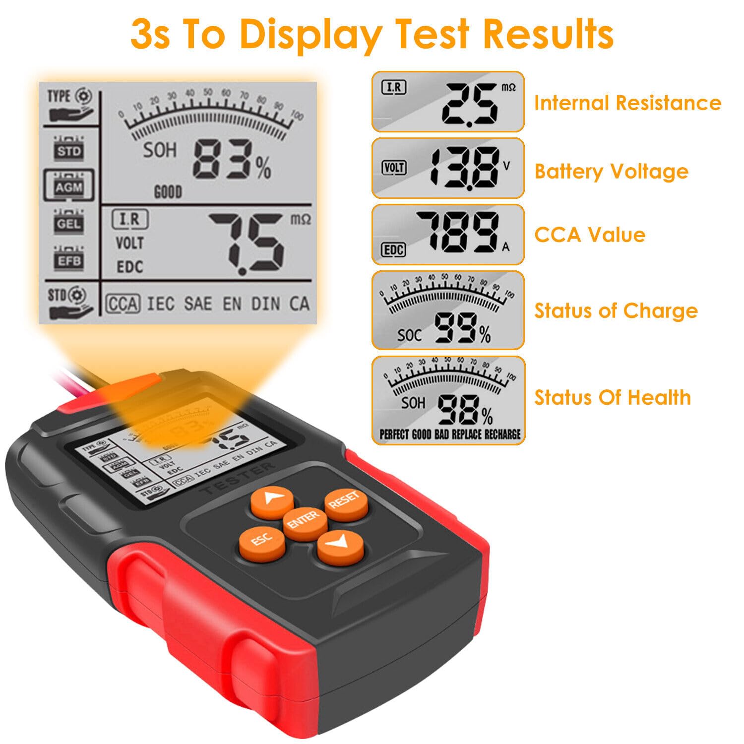 Battery Tester 12V/24V LCD for Lead-Acid Batteries-5