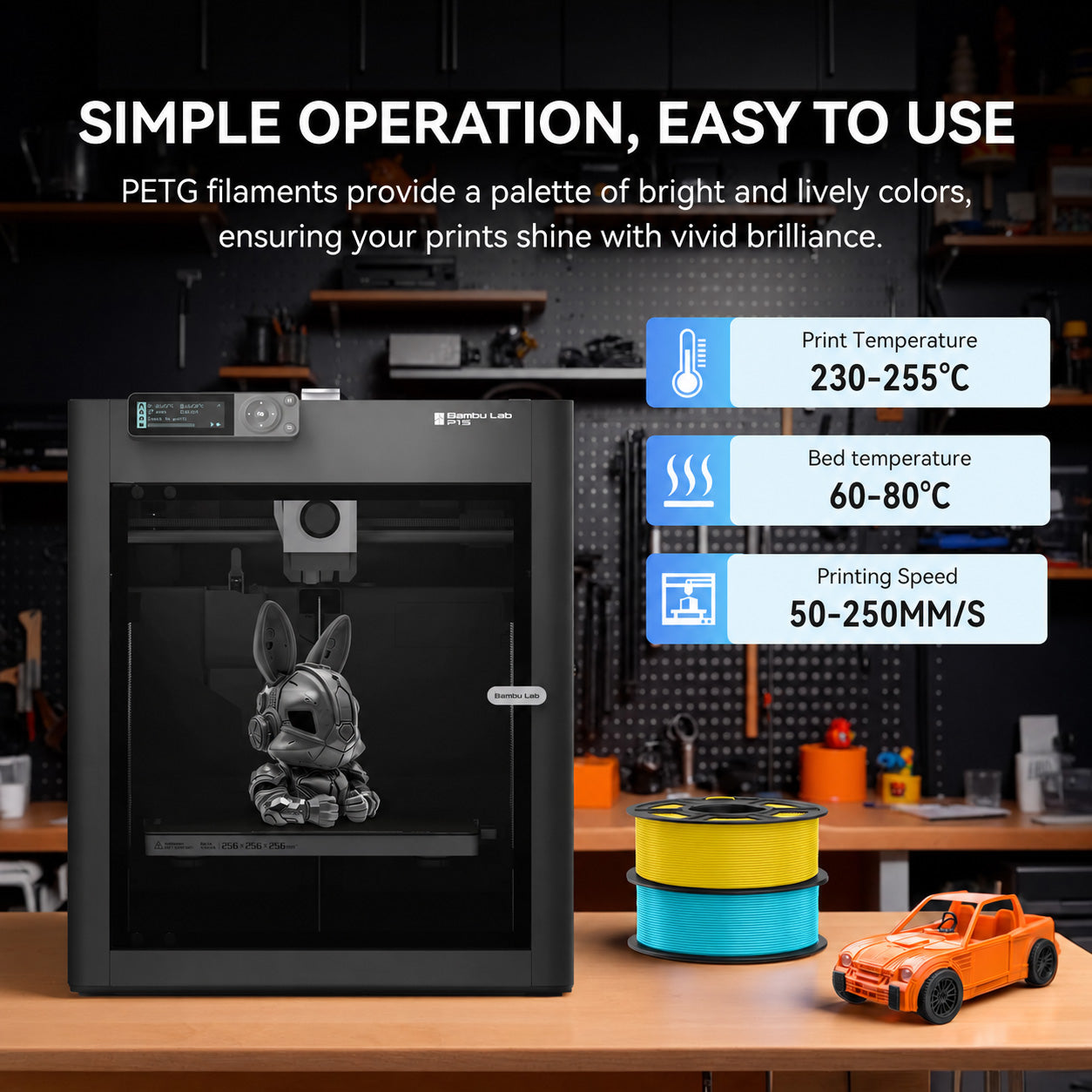 3D Printer Filament PETG 1kg Black-4