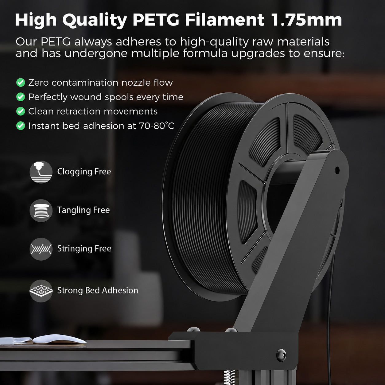3D Printer Filament PETG 1kg Black-5