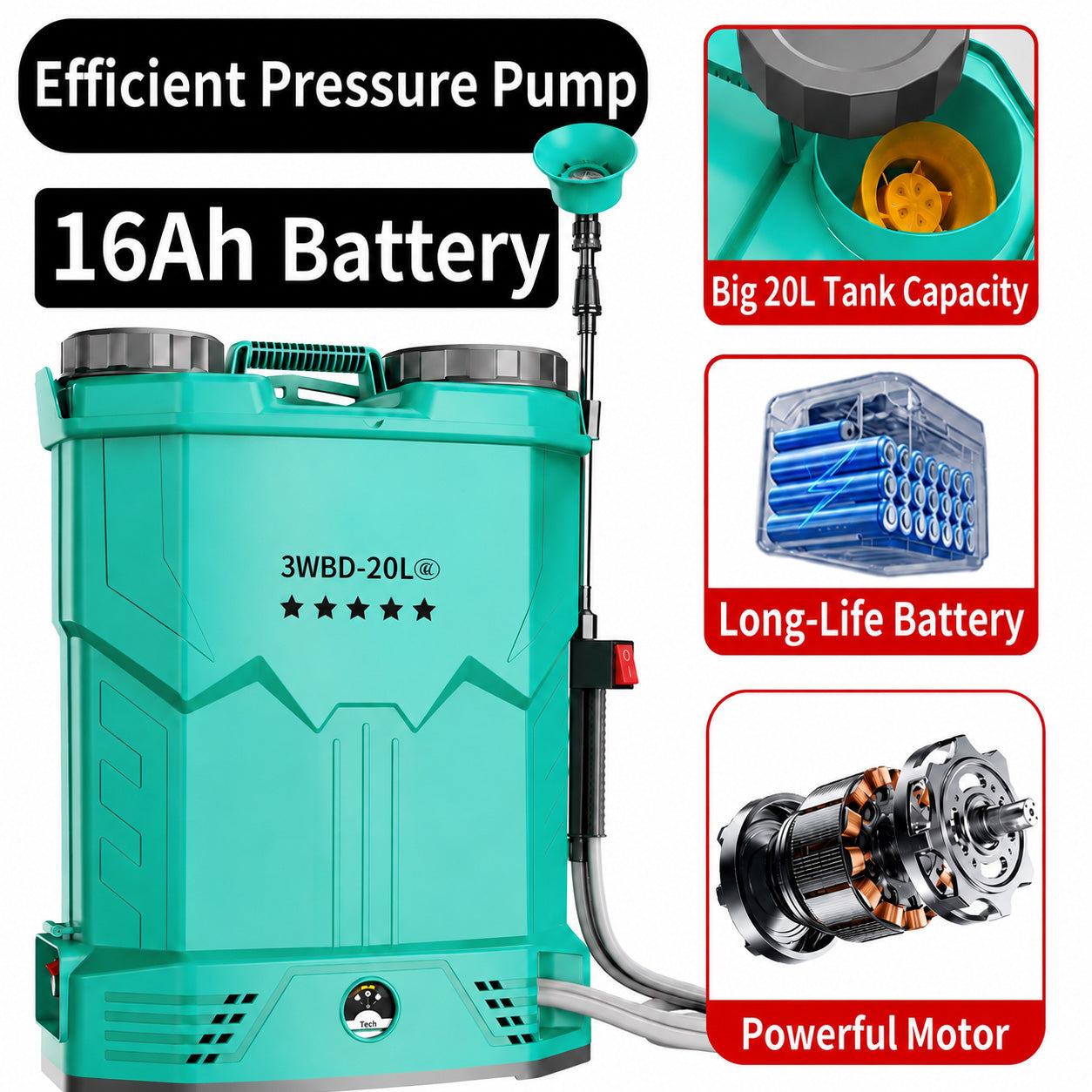 Battery Backpack Sprayer 20L Green-1