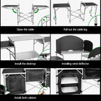 Camping Kitchen Foldable Black-2