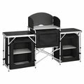 Camping Kitchen Foldable Black-3