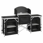 Camping Kitchen Foldable Black-3