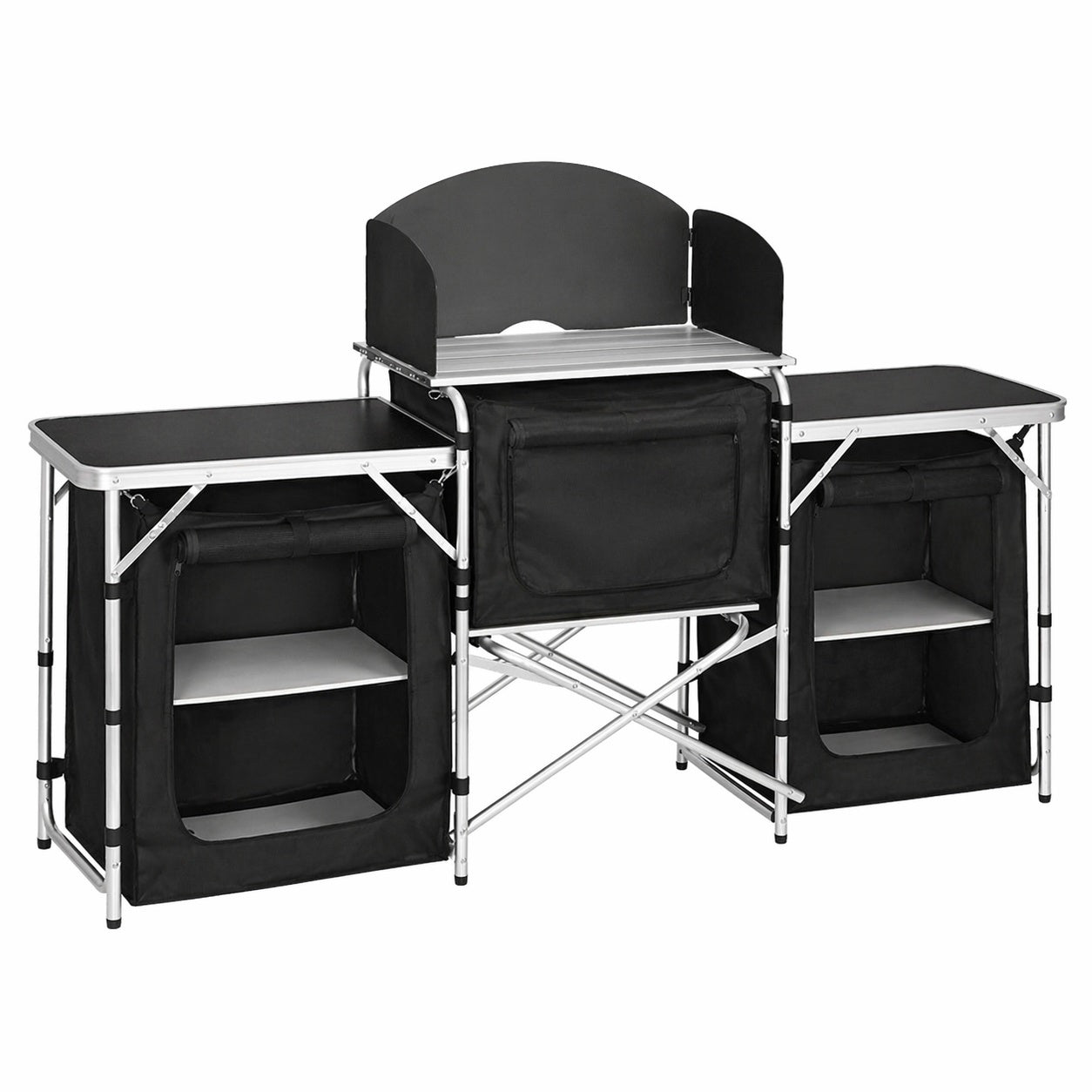 Camping Kitchen Foldable Black-3