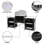 Camping Kitchen Foldable Black-5