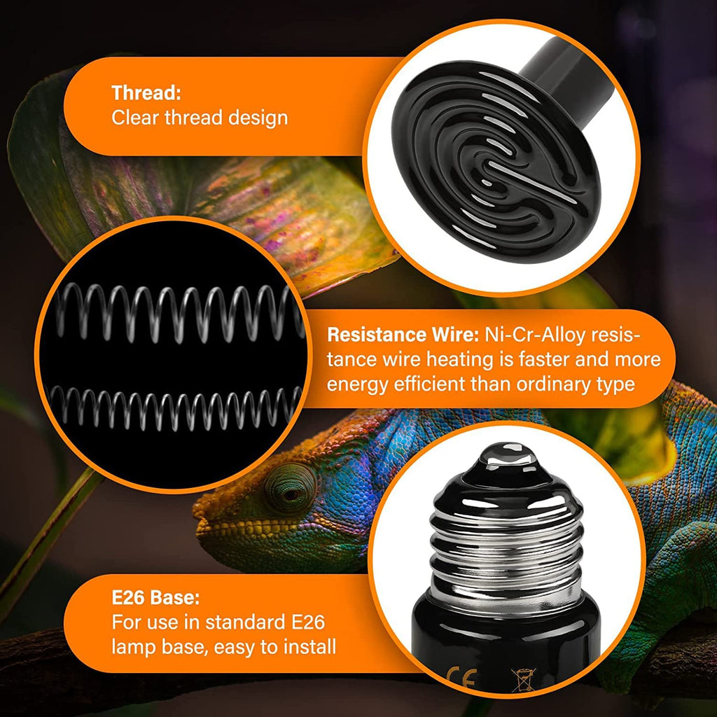 Ceramic Heat Emitter 100W Black-2