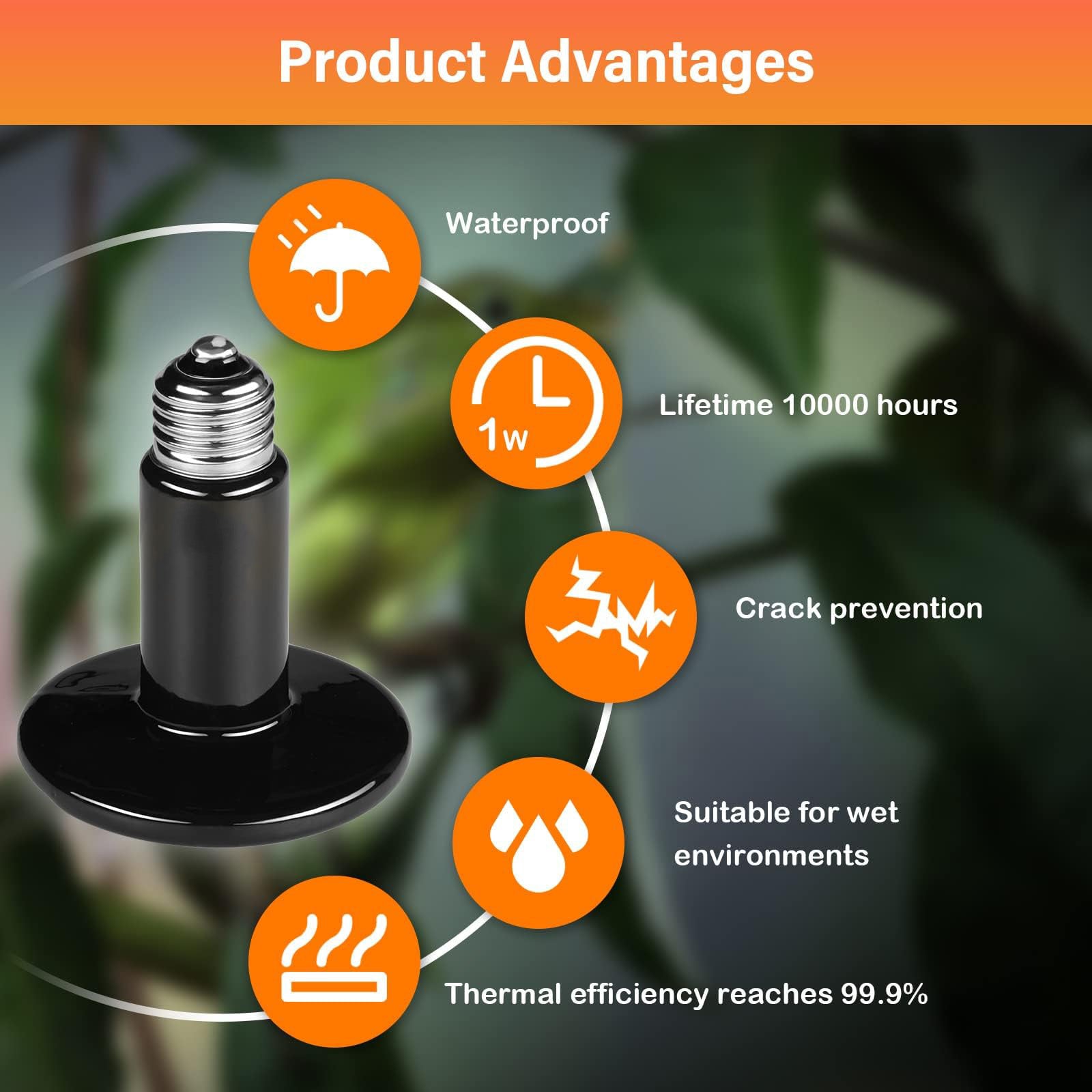 Ceramic Heat Emitter 100W Black-3