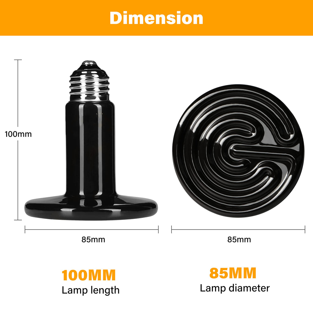 Ceramic Heat Emitter 100W Black-6