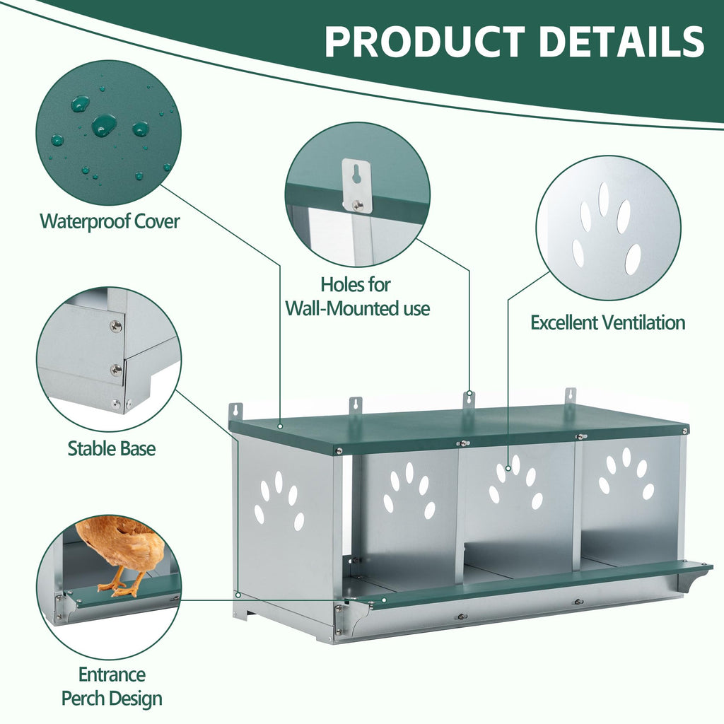 Chicken Nesting Box 3 Compartment-6