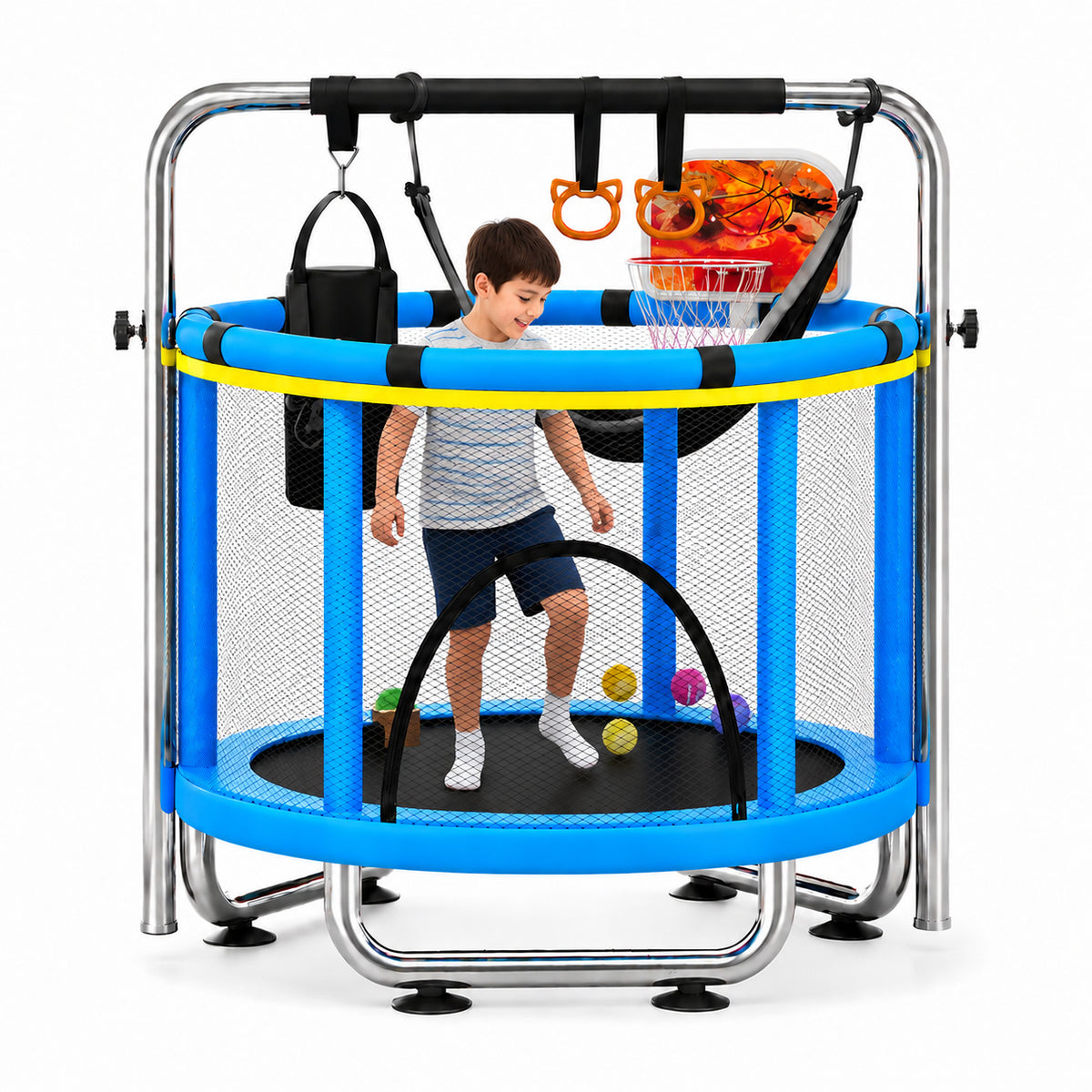 Children's Trampoline 1.4m 300kg Blue-1