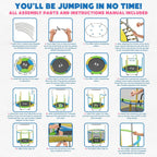 Children's Trampoline 1.4m 300kg Blue-2