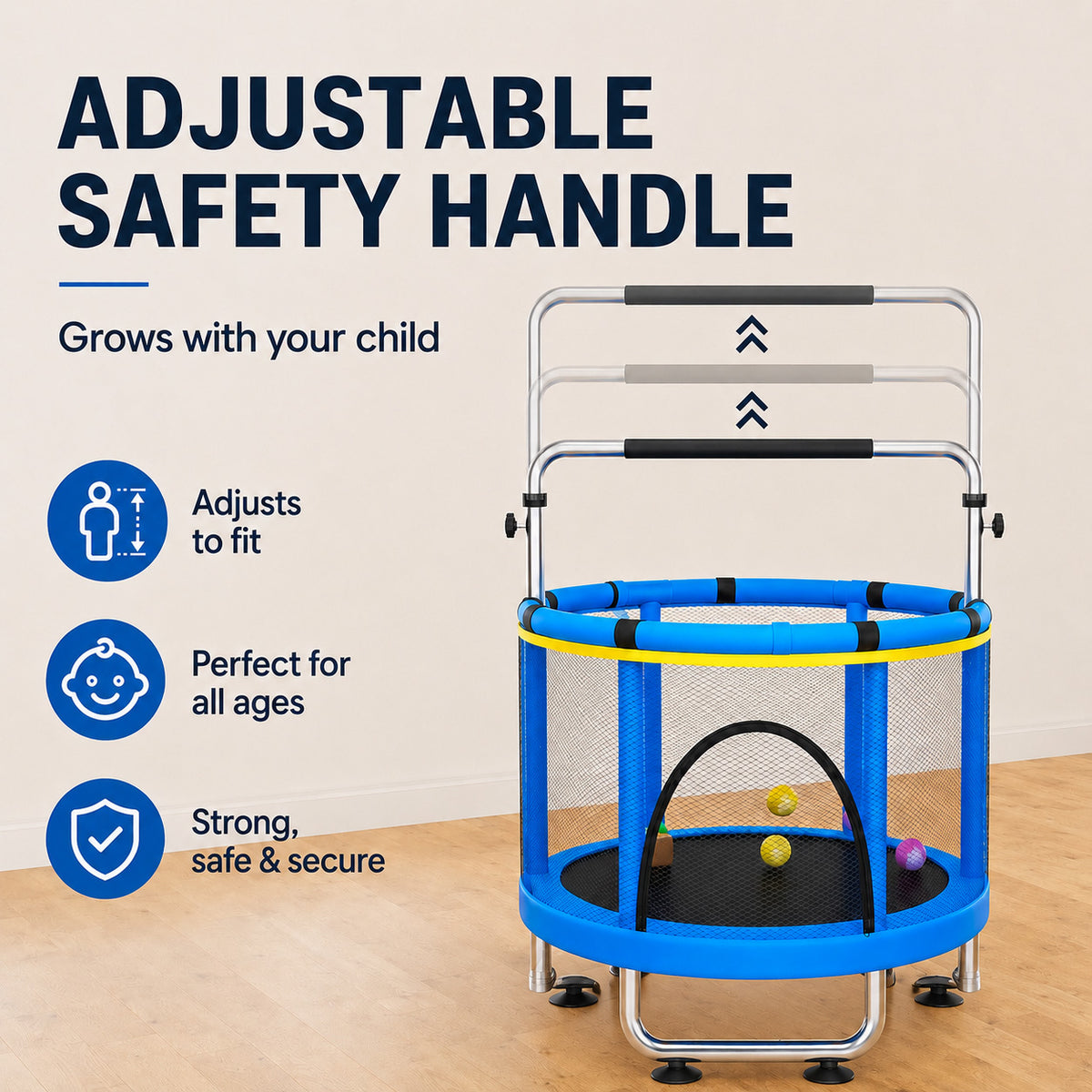 Children's Trampoline 1.4m 300kg Blue-6