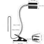 Clip-On Gooseneck Heat Lamp Holder Black for Reptile Enclosures-1
