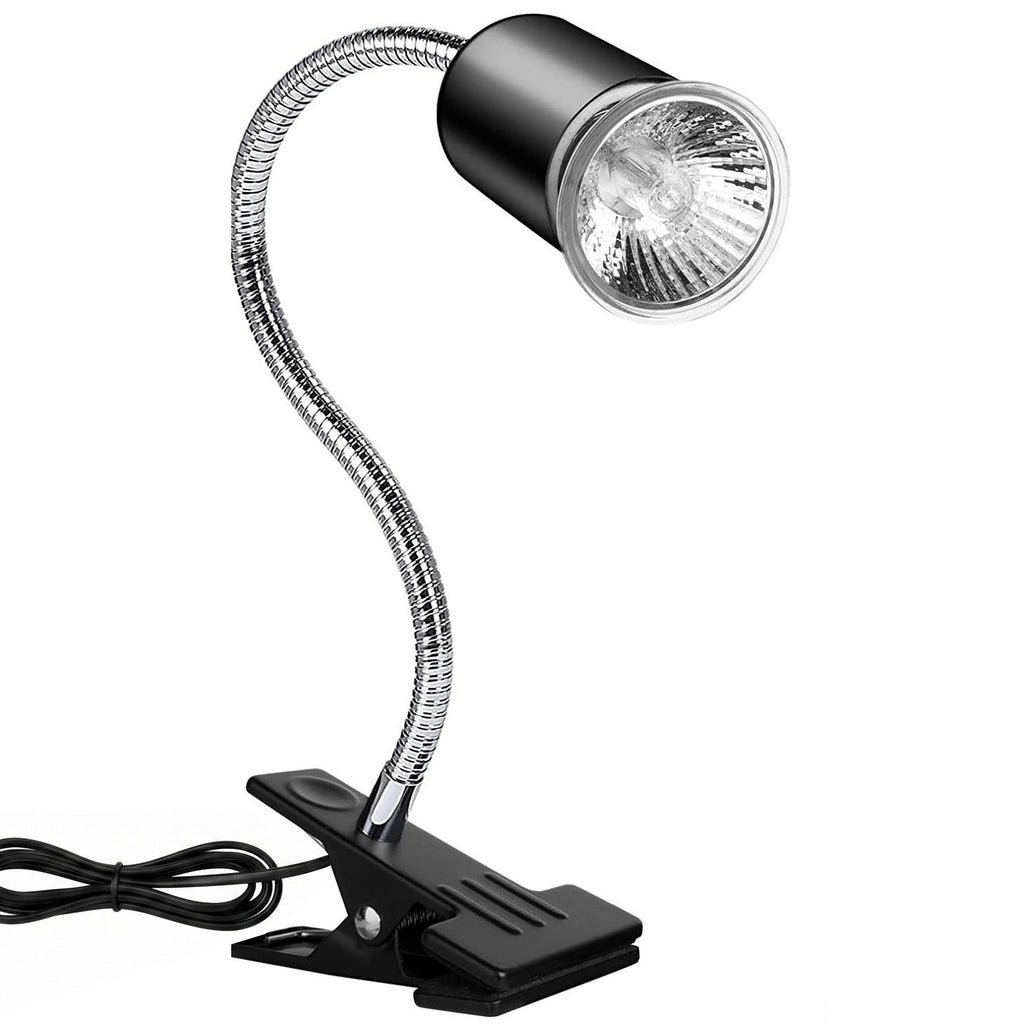 Clip-On Gooseneck Heat Lamp Holder Black for Reptile Enclosures-3