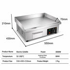 Commercial Electric Griddle 3000W 550 × 400 mm-5