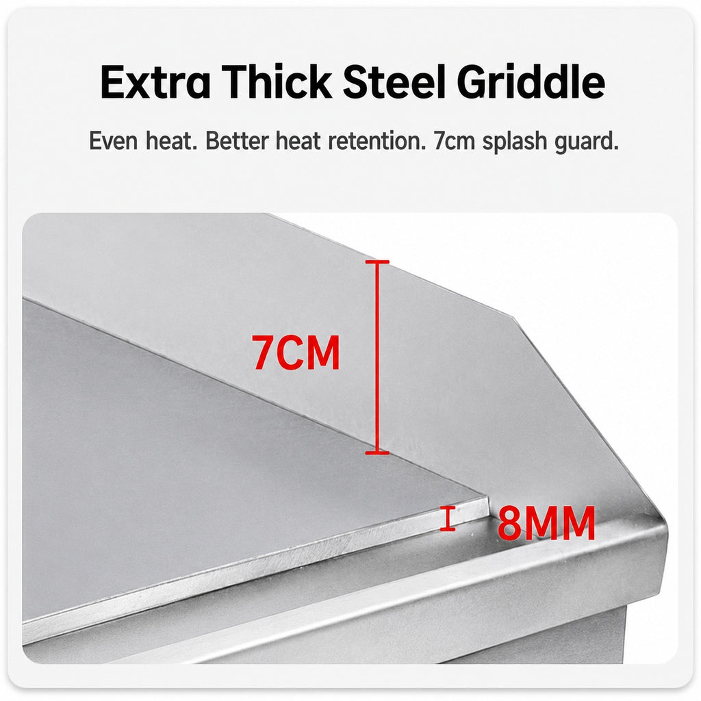 Commercial Electric Griddle 3000W 550 × 400 mm-8