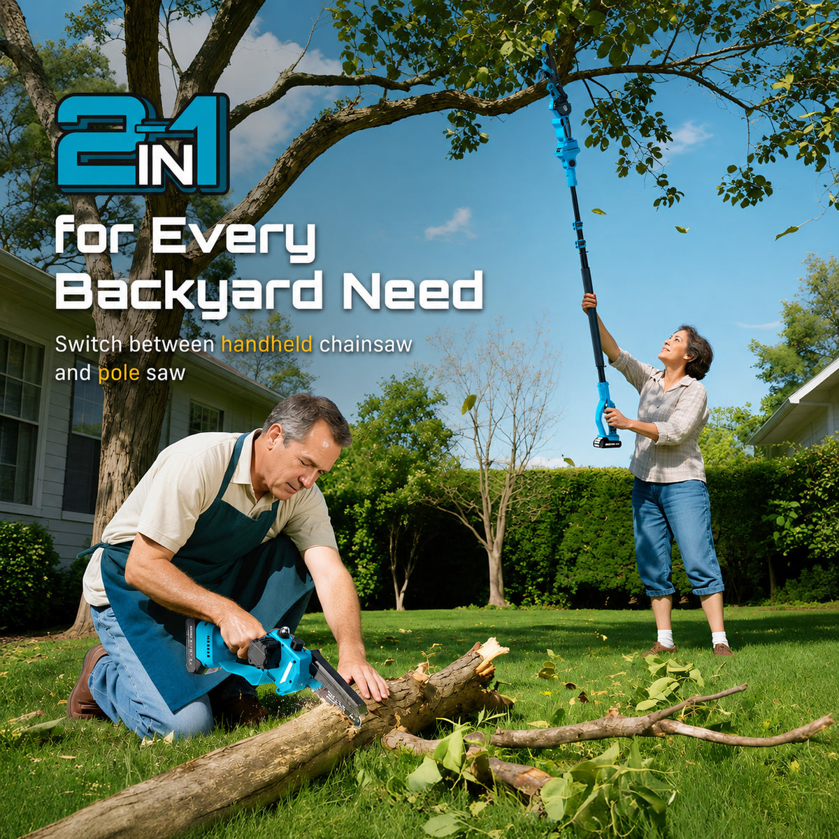 Cordless Pole Chainsaw 6 Inch 1.1–2m Telescopic-8