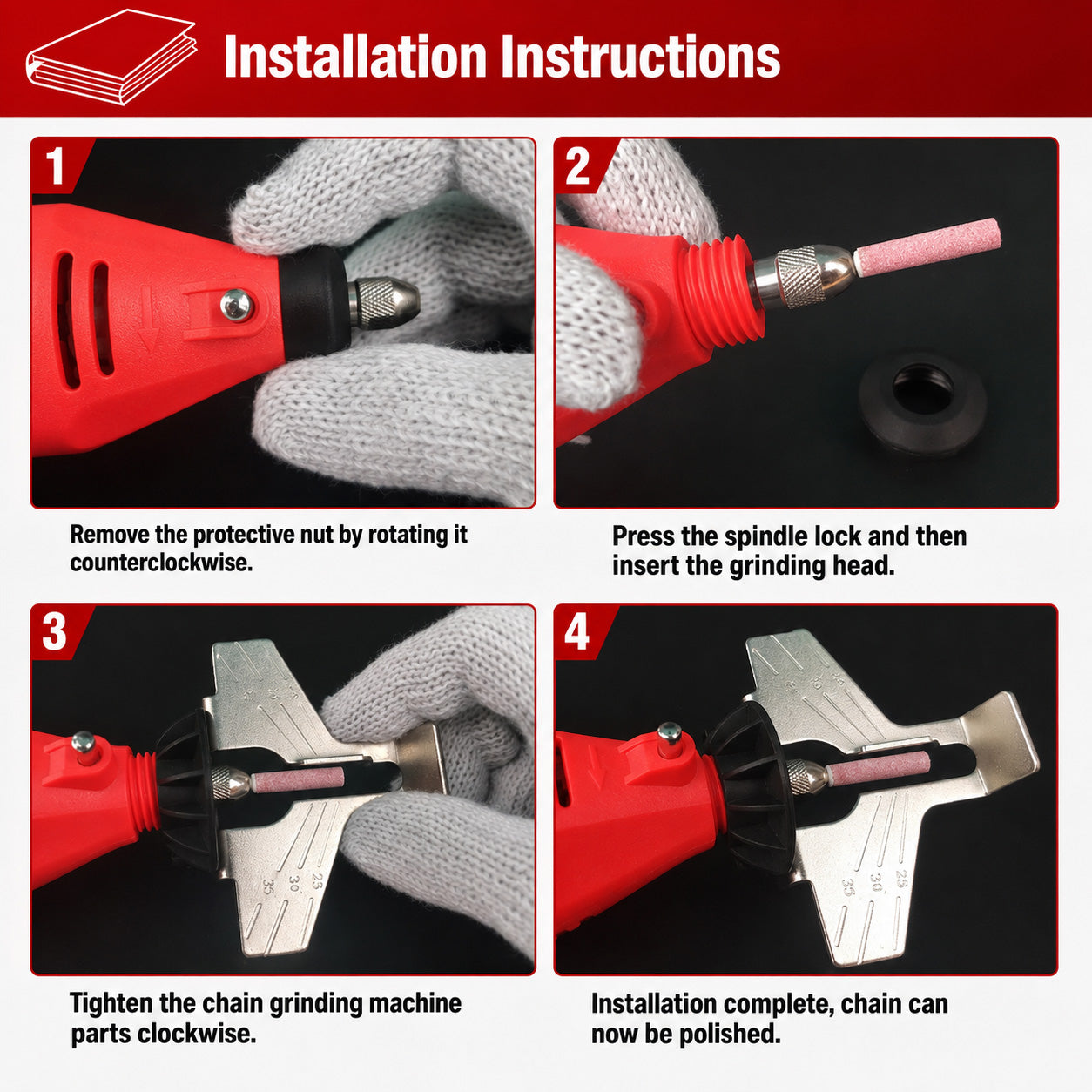 Electric Chainsaw Sharpener Red-4