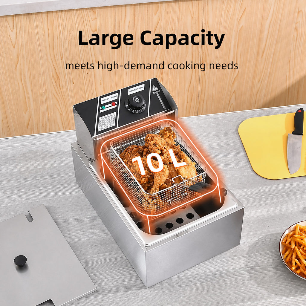 Electric Deep Fryer 10L Stainless Steel-2