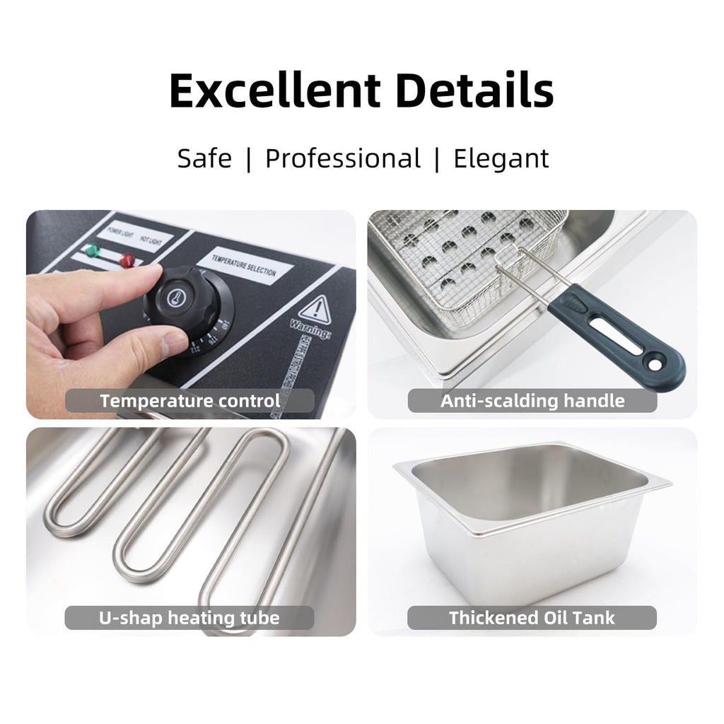Electric Deep Fryer 10L Stainless Steel-5