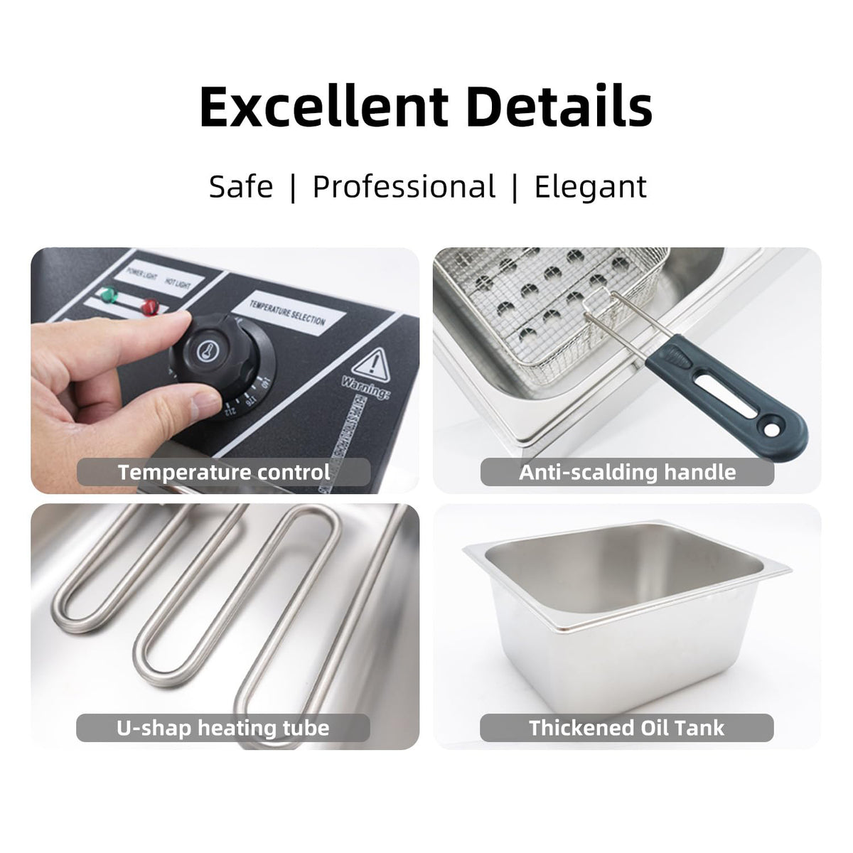 Electric Deep Fryer 10L Stainless Steel-5
