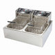 Electric Deep Fryer 50–200°C 10L + 10L Silver