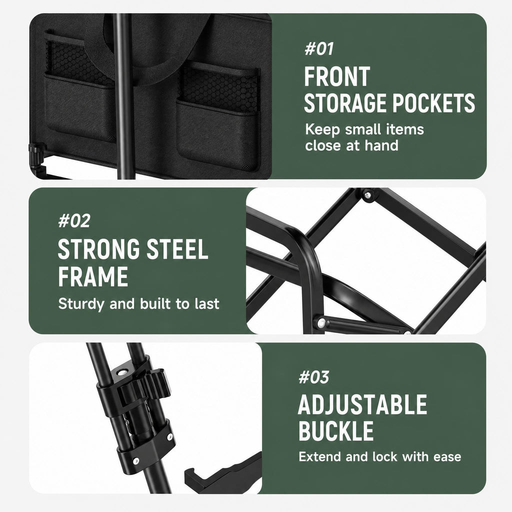 Foldable Camping Wagon 100kg Black-2