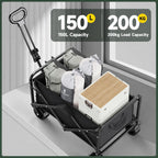 Foldable Camping Wagon 100kg Black-5