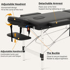 Foldable Massage Table 180 × 70 cm Black-4