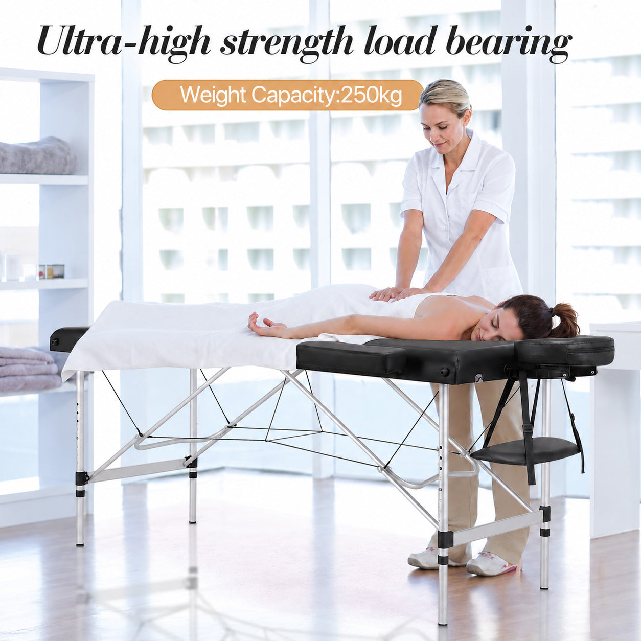 Foldable Massage Table 180 × 70 cm Black-7