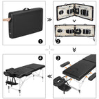 Foldable Massage Table 180 × 70 cm Black-8