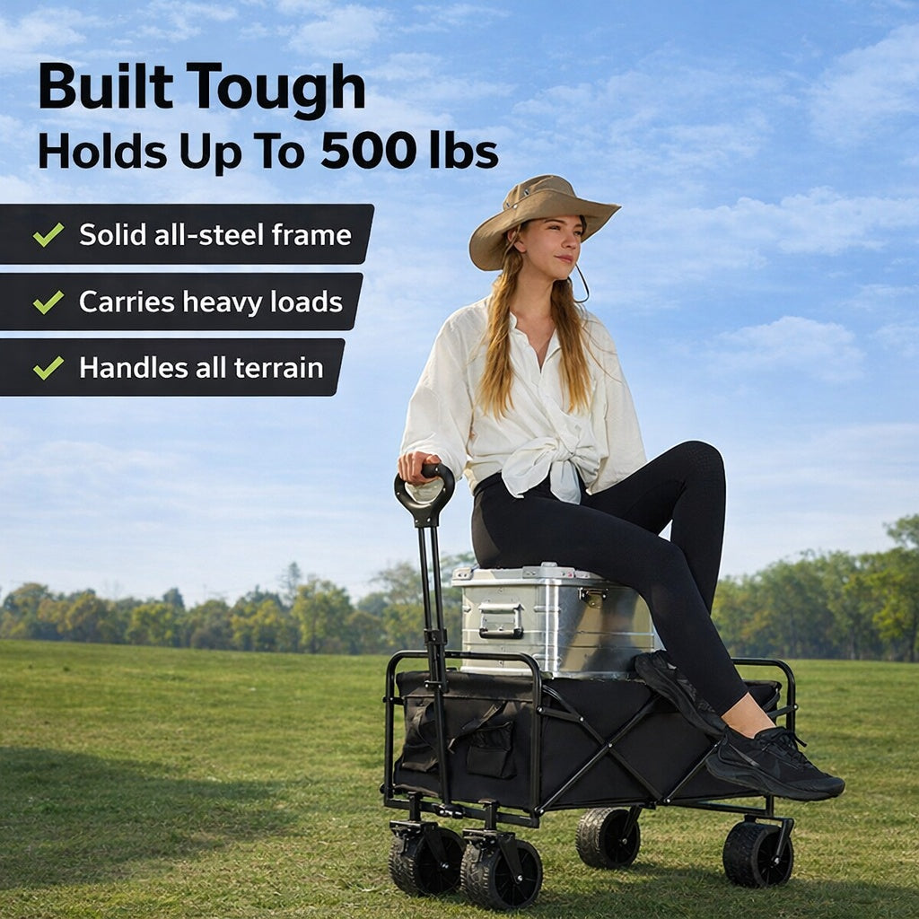 Folding Wagon 300L Black-2