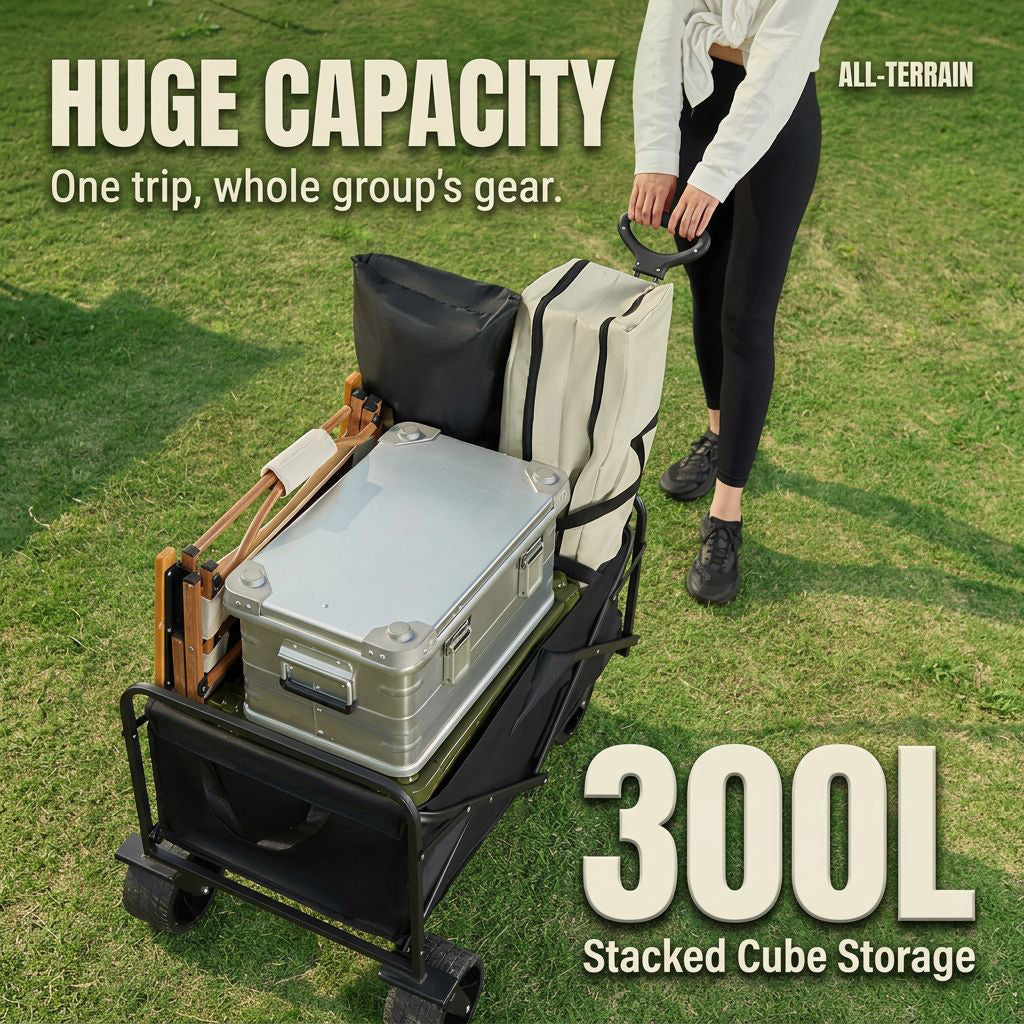 Folding Wagon 300L Black-3