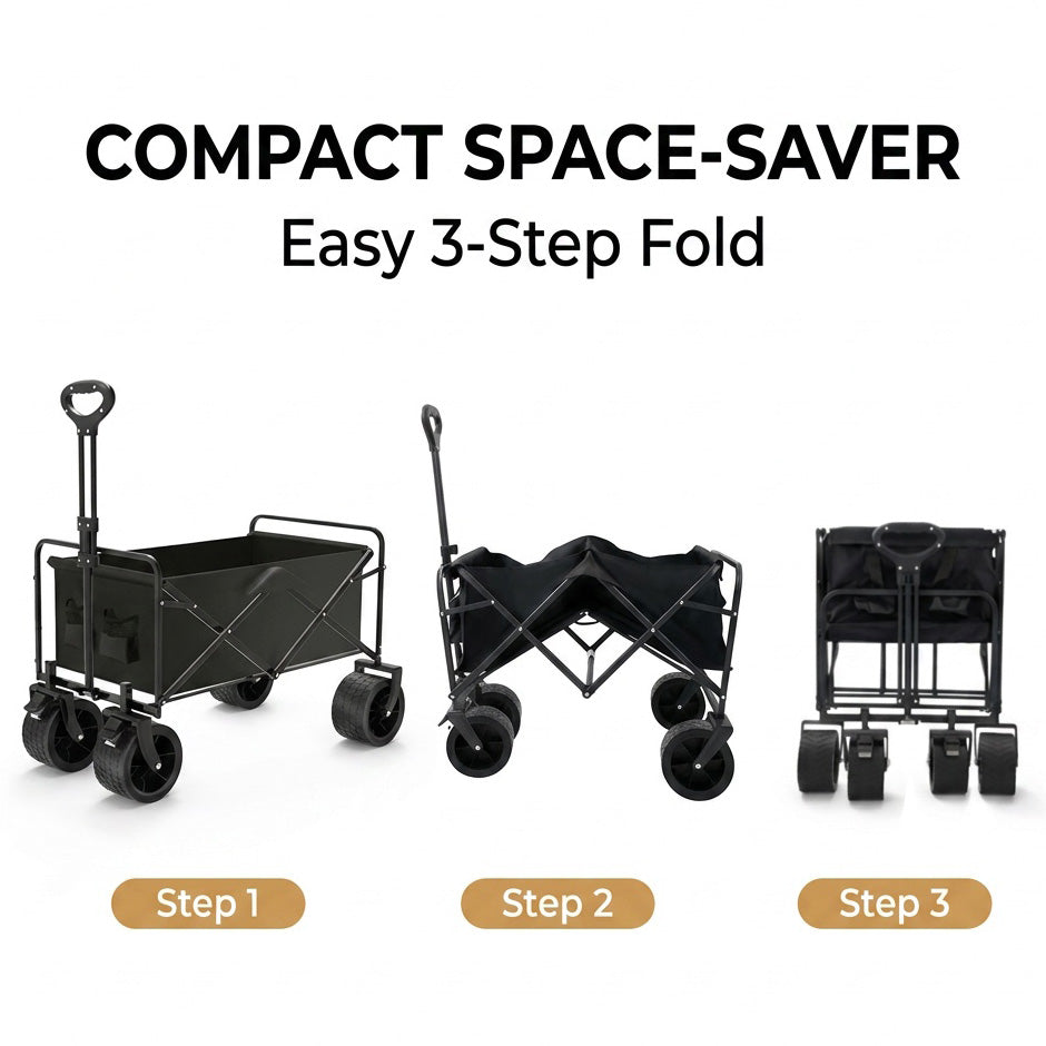 Folding Wagon 300L Black-6
