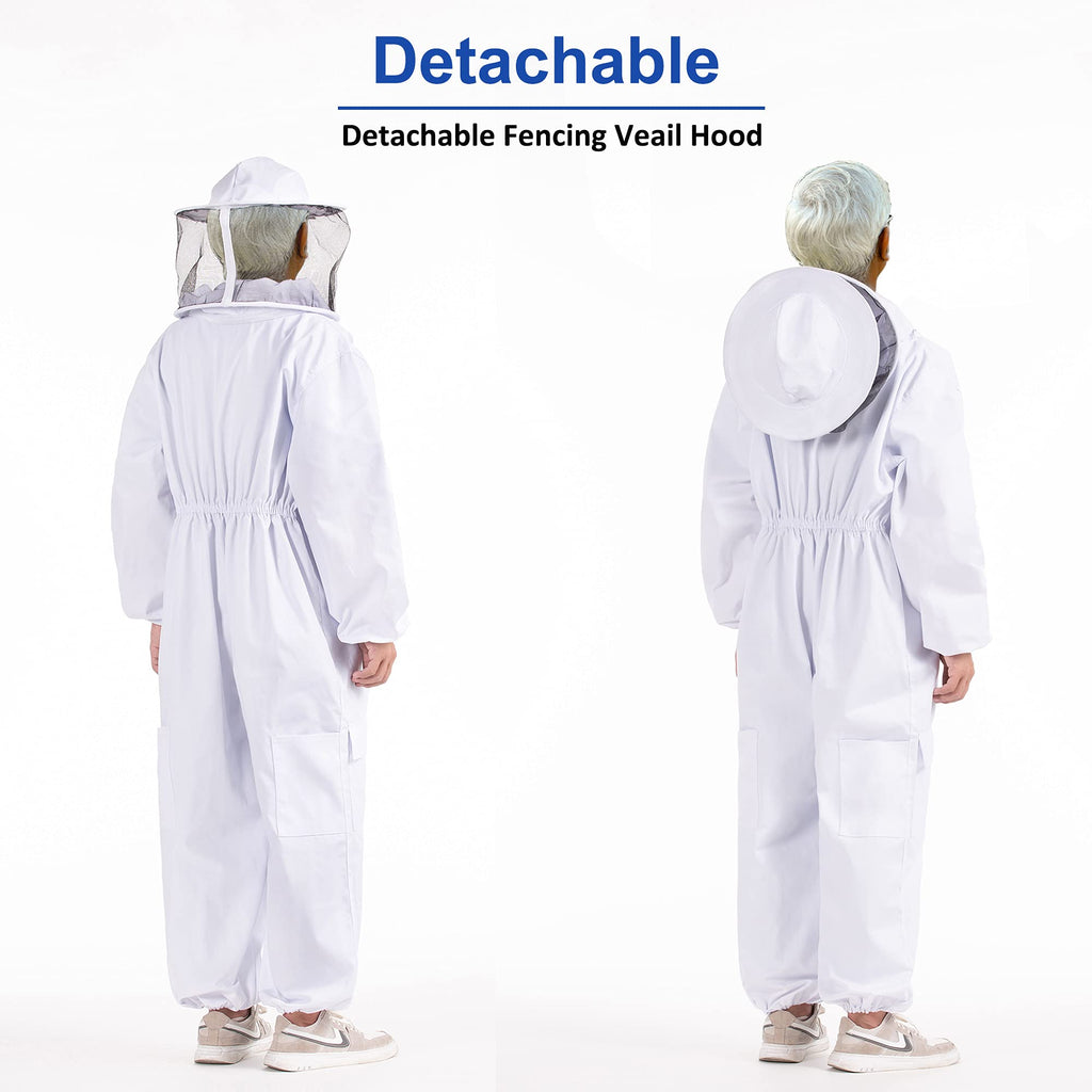 Full Body Beekeeping Suit XL White-3