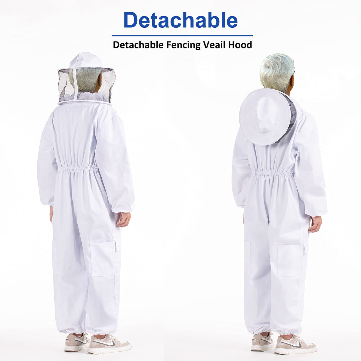 Full Body Beekeeping Suit XXL White-3