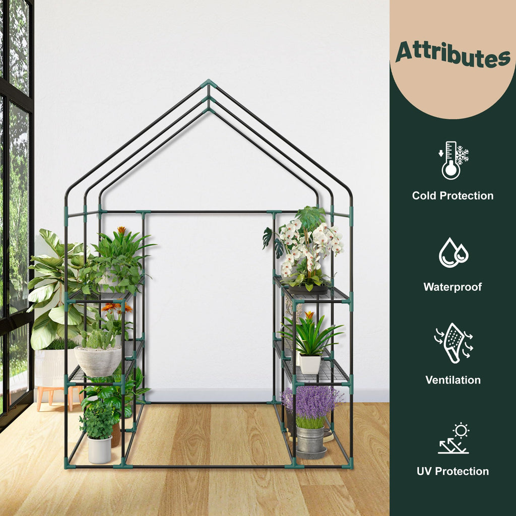 Garden Greenhouse 143 x 143 x 195cm Green-3