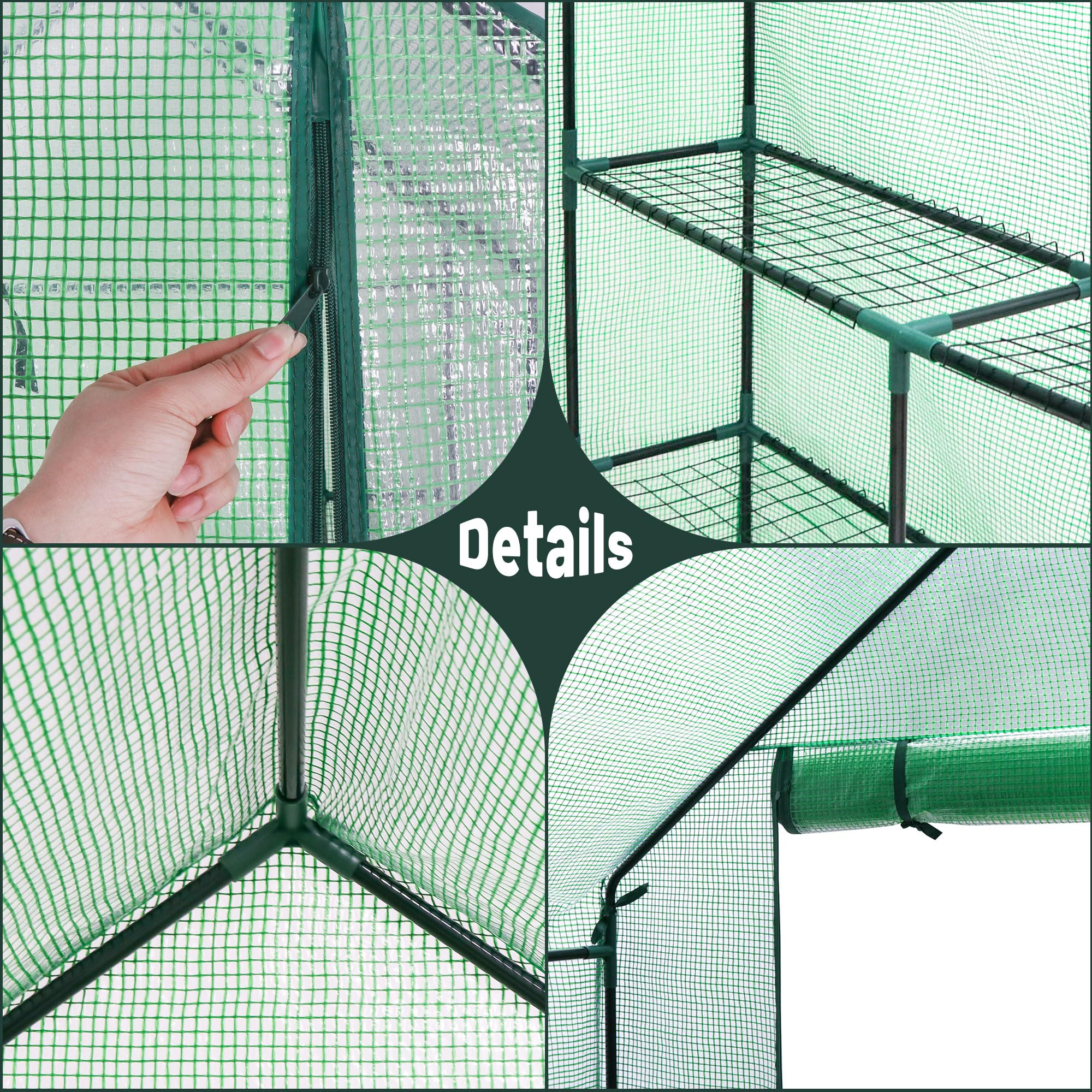 Garden Greenhouse 143 x 143 x 195cm Green-4