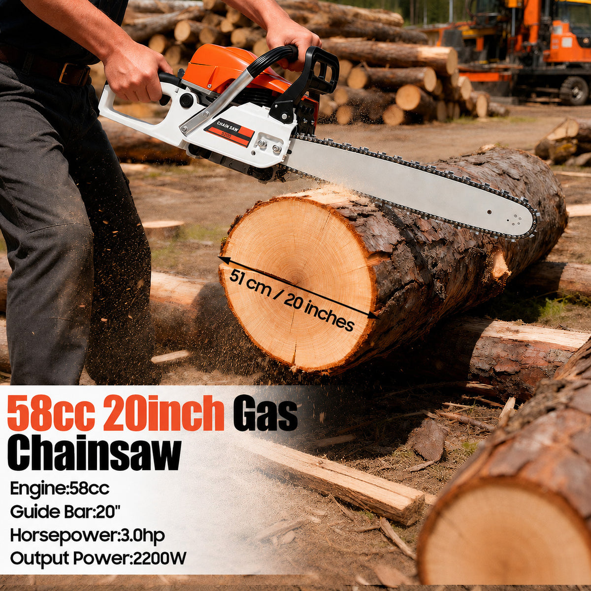 Gasoline Chainsaw 58cc 20"-6