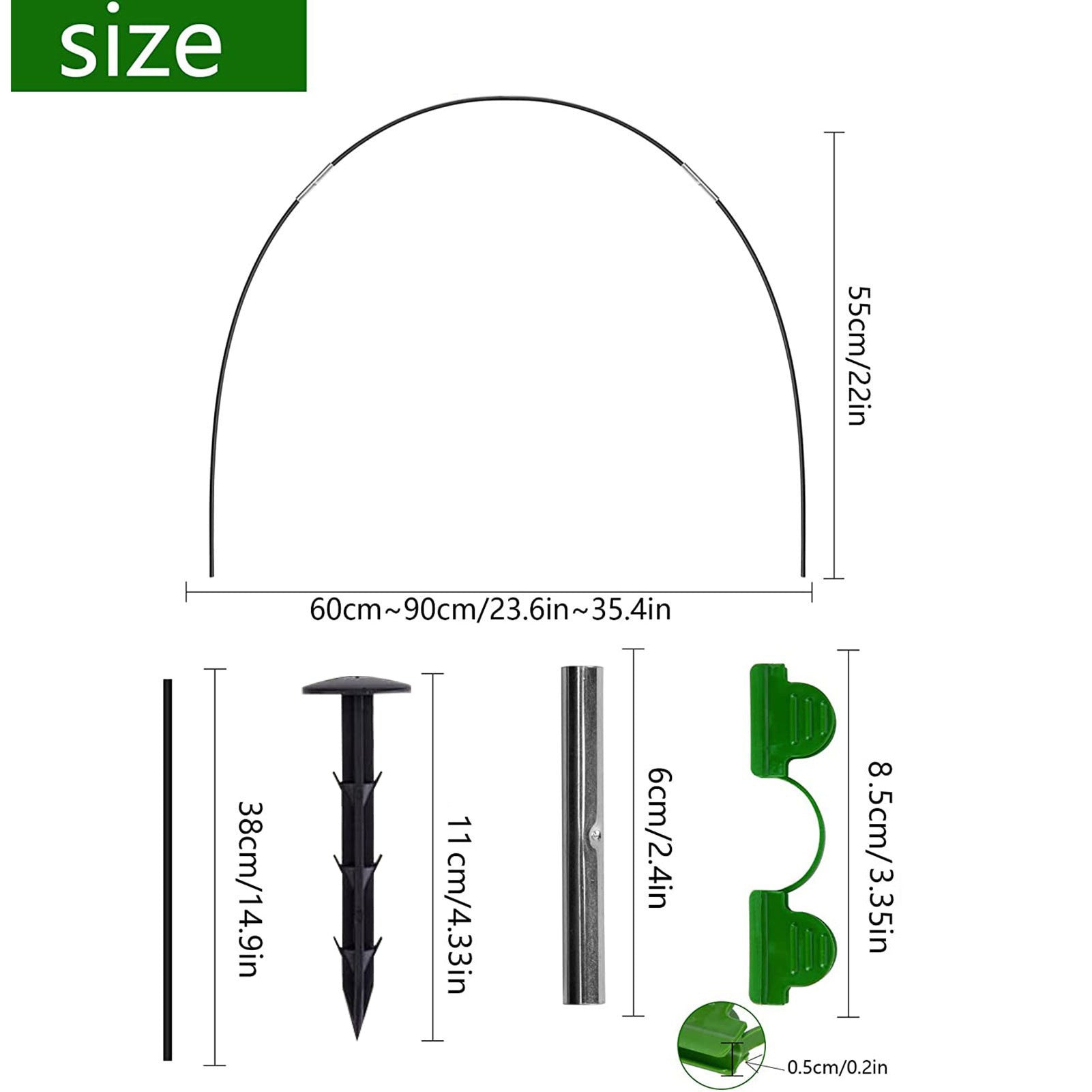 Mini Greenhouse Frame – 30 Pack Adjustable Black-1