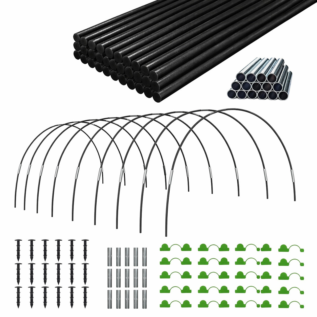 Mini Greenhouse Frame – 30 Pack Adjustable Black-3