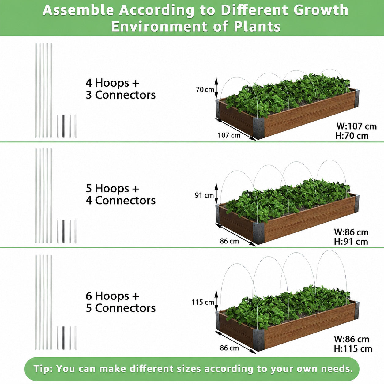 Mini Greenhouse Frame – 30 Pack Adjustable Black-4