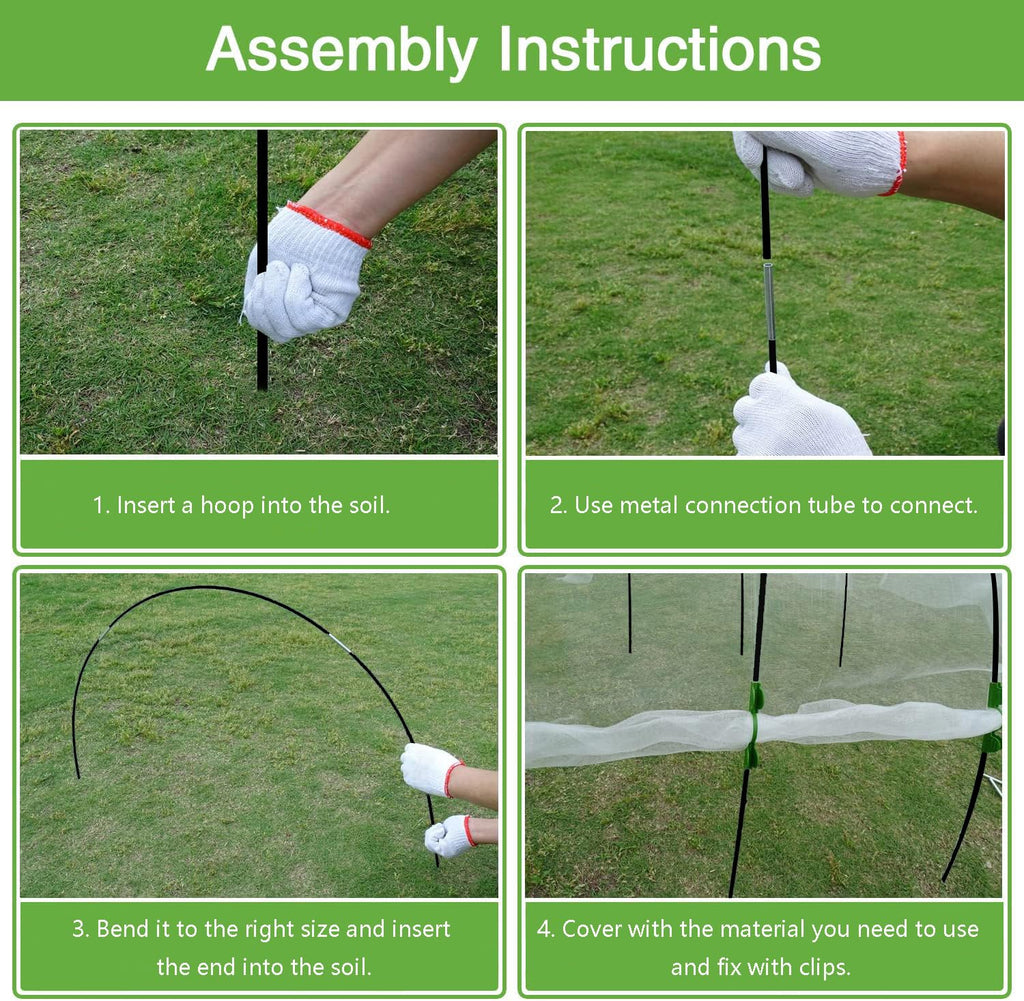 Mini Greenhouse Frame – 30 Pack Adjustable Black-6