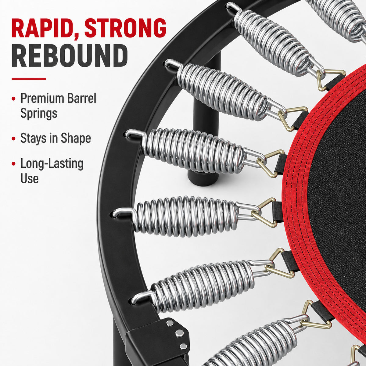 Mini Trampoline 100cm Adjustable Handle Foldable-1