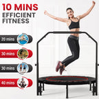 Mini Trampoline 100cm Adjustable Handle Foldable-9