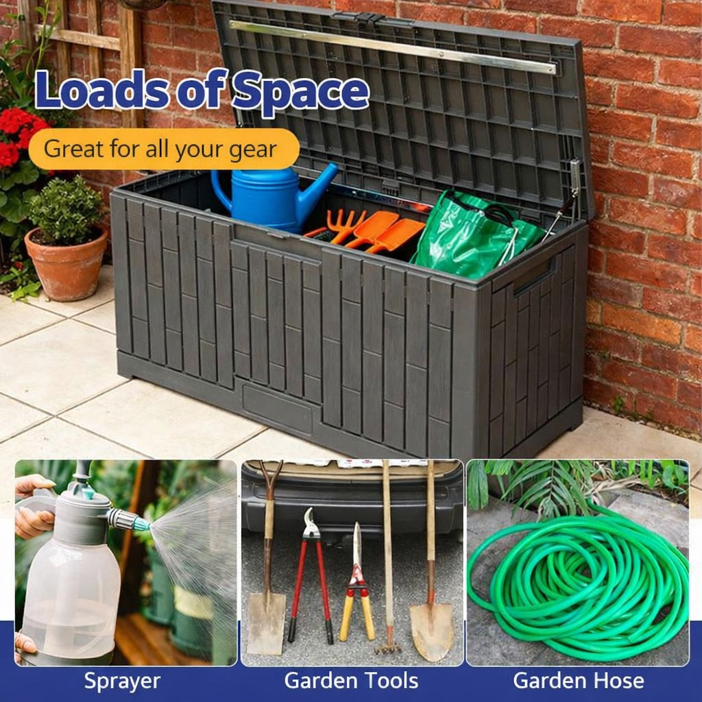Outdoor Storage Box 275L Waterproof Grey-1
