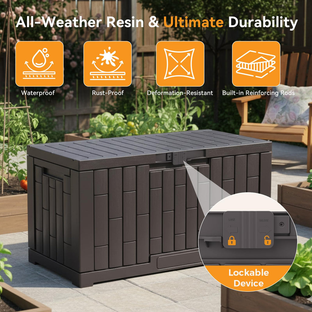 Outdoor Storage Box 275L Waterproof Grey-3