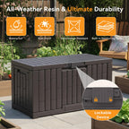 Outdoor Storage Box 275L Waterproof Grey-3