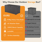 Outdoor Storage Box 275L Waterproof Grey-4