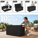 Outdoor Storage Box 275L Waterproof Grey-7